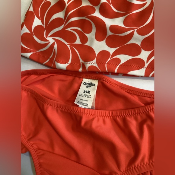 OSHKOSH BABY ORANGE AND WHITE HALTER BIKINI SWIMSUIT SZ.24M - Picture 7 of 9